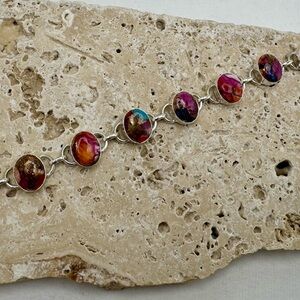 Pink Copper Turquoise Bracelet